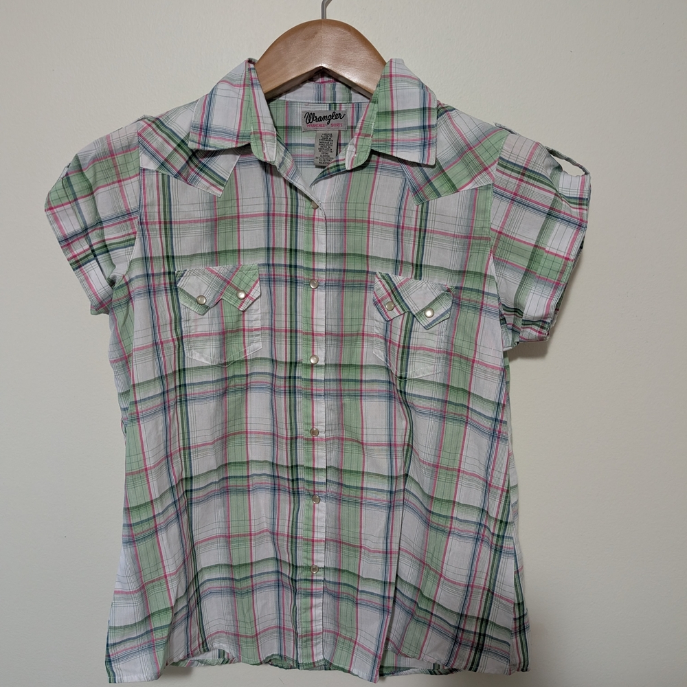 Wrangler | Plaid Pearl Snap Shirt L